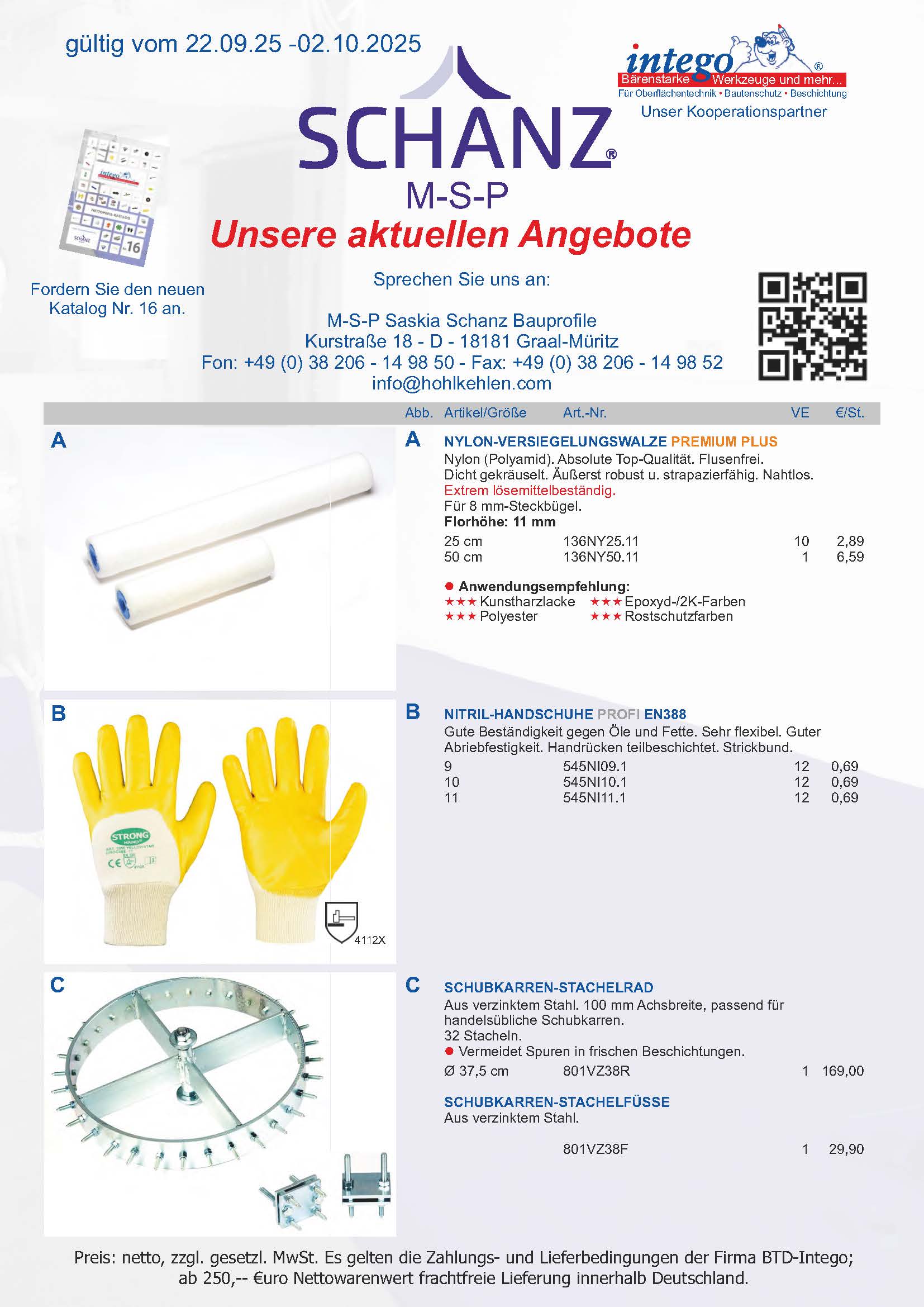 MSP Saskia Schanz Bauprofile, MSP Schanz, Multitool, Intego, Vexcolt, Gummischieber, Nivilli, Bodenbeschichtung, Ernst Schanz, Rolf Menges, Bauchem, Silikal, Bema, Sika, Sto